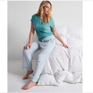 State of Day Women's Plaid Flannel Pajama Pants - Mint Stripe - XL - NWT